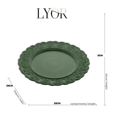Sousplat De Plástico Merida Verde 33Cm