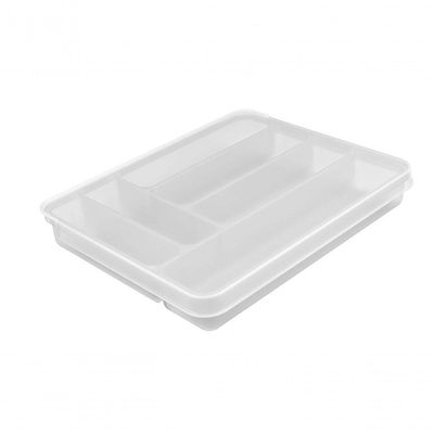 Organizador De Talheres Com Tampa Extensível Perfect Coza Branco Coza