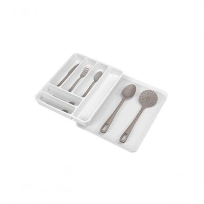 Organizador De Talheres Com Tampa Extensível Perfect Coza Branco Coza