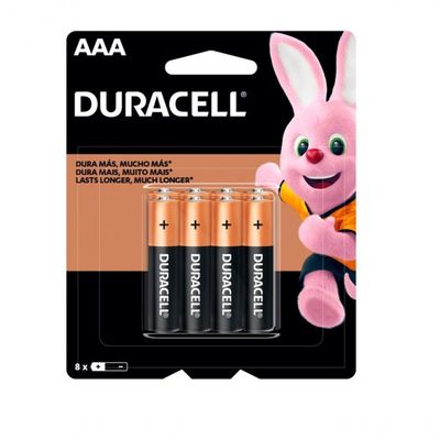 Pilha Alcalina Aaa Mn2400b8 Duracell (cartela Com 8 Unidade)