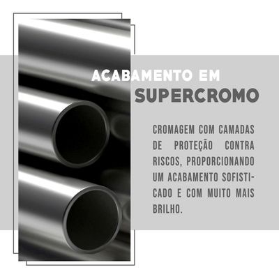 Escrivaninha Branca Tubos Cromados
