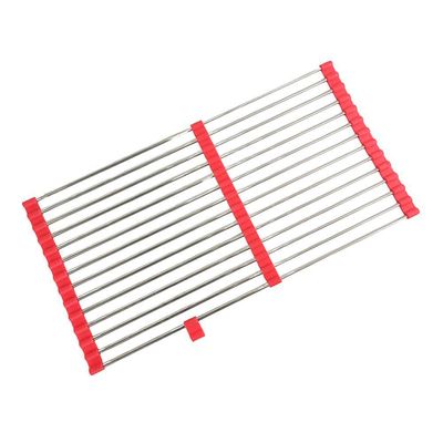 Escorredor Esteira Inox Louça Cozinha Pia Flexivel Extensivel Multiuso Silicone Dobravel Compacto