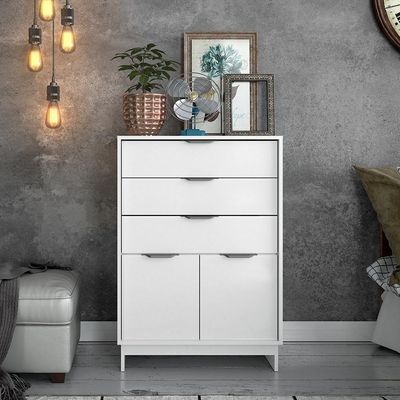 Cômoda 3 Gavetas 2 Portas 1112 Carraro - Branco Branco