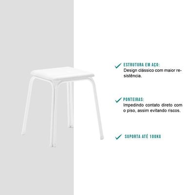 Conjunto 4 Banquetas Napa Branca Carraro