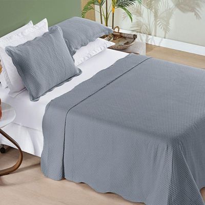 Cobre Leito Ally Original Solteiro Dupla Face Barato - Cinza