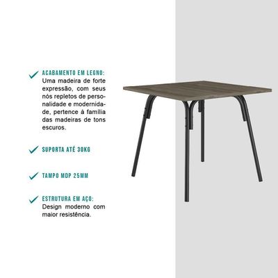 Conjunto Sala De Jantar Carraro Galway Com Mesa E 4 Cadeiras