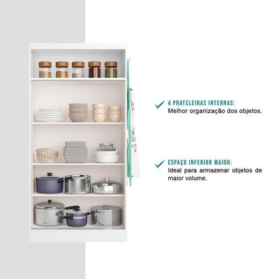 Armário Utilitário Cozinha 2 Portas Branco Carraro