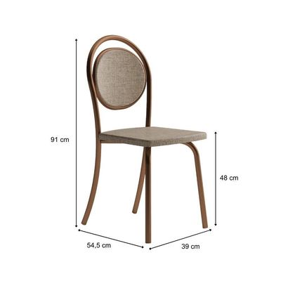 Conjunto 2 Cadeiras De Jantar 1738 Carraro Rose/bege