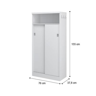 Armário Utilitário Lavanderia 2 Portas Branco Carraro