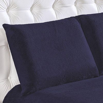 Kit Fascinio Queen Cobertor + Lençol 4 Peças - Azul Marinho