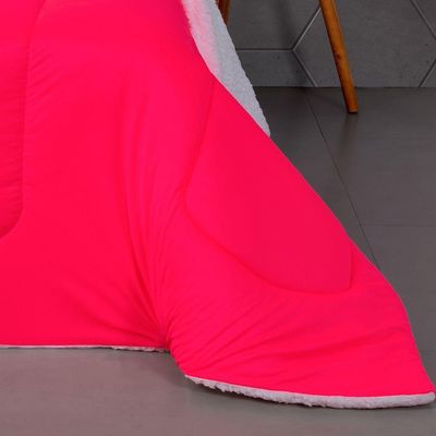 Coberdrom Edredom Solteiro Fluorescente Porta Bordado - Pink