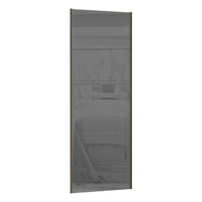 Porta 80cm Com Vidro Prata E Puxador Inox Com Kit Ferragem