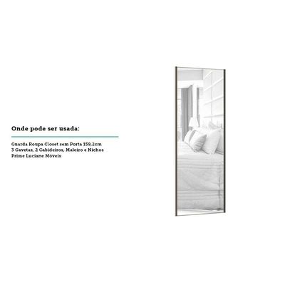 Porta 80cm Com Espelho Puxador Inox E Kit Ferragem
