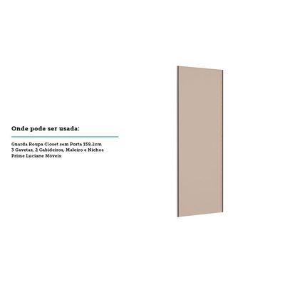 Porta 80cm Puxador Champagne E Kit Ferragem Connect