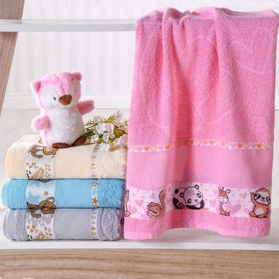 Toalha De Rosto Infantil Com Barra Ponto Cruz 45X55