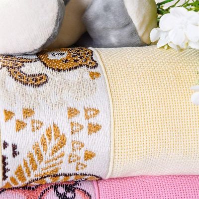 Toalha De Rosto Infantil Com Barra Ponto Cruz 45X55