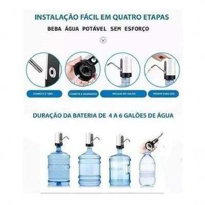 Bomba Elétrica Automática Bebedouro Galão água Recarregável