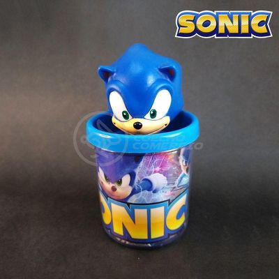 Kit Boneco Colecion. Sonic Azul Sega 15Cm + Caneca Branco