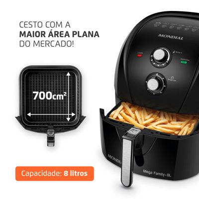 Fritadeira Sem Óleo Air Fryer 8L Mondial Preto - AFN-80-FB 220V