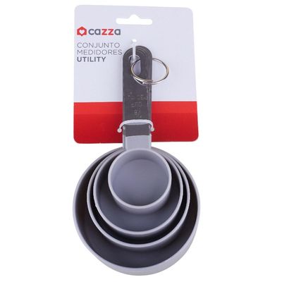 Conjunto 4 Medidores Inox e Plástico Utility Cazza