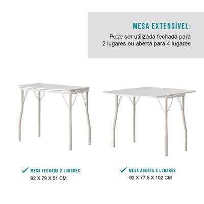 Conjunto Sala De Jantar Palermo Com Mesa E 2 Cadeiras 2999 Carraro