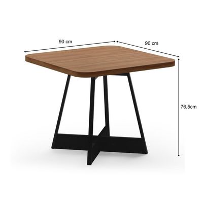 Conjunto Sala De Jantar Seul 4 Cadeiras Carraro Grafite/preto/nogal