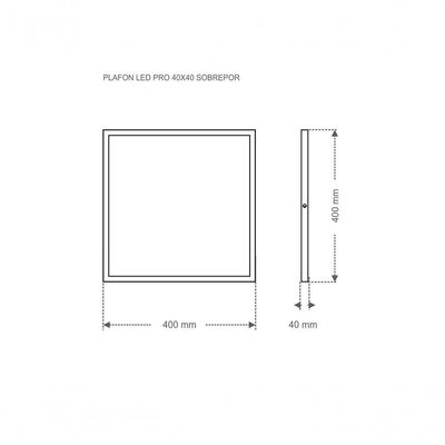 Painel Led Profissional Quadrado Sobrepor 32w 40x40 Taschibra 3000k Luz Quente