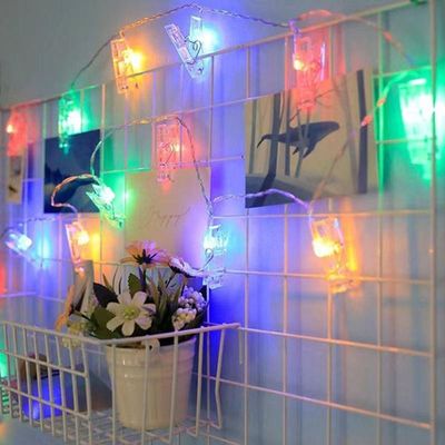 Cordão Luminária De Varal Colorido Com 20 Prendedores 4m