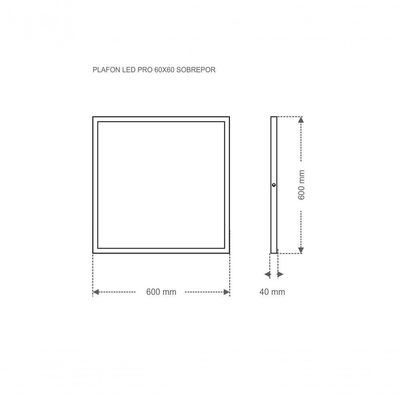 Painel Led Profissional Quadrado Sobrepor 45w 60x60 Taschibra 4000k Luz Neutra