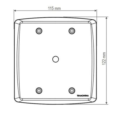 Placa Com 1 Furo 9,5 Mm 4x4 Tramontina Lux² Branca Tramontina