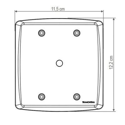 Placa Com 1 Furo 9,5 Mm 4x4 Tramontina Lux² Branca Tramontina