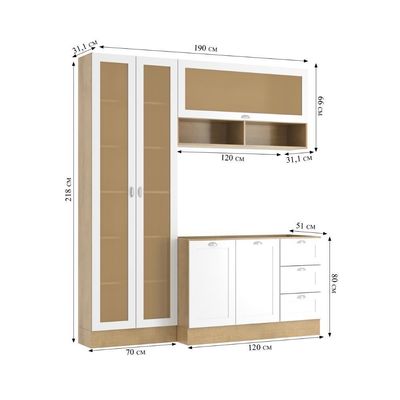 Armário De Cozinha Completo Ditália Denver S/ Tampo Rv/br D9