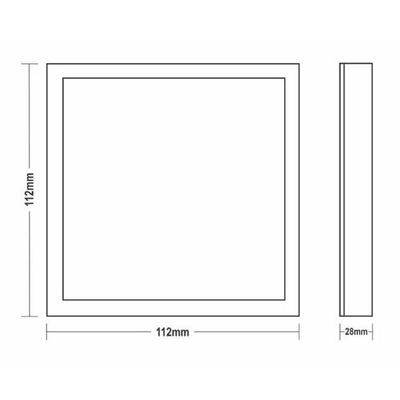 Painel De Led Quadrado Sobrepor 6w Bivolt Taschibra 3000k Luz Quente
