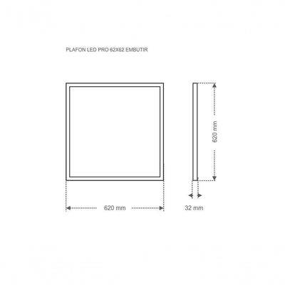 Painel Led Profissional Quadrado Embutir 45w 62x62 Taschibra 6500k Luz Fria
