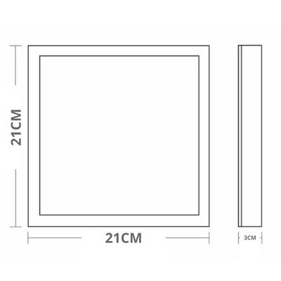 Painel Com Placa De Led Taschibra 18w Lys Quadrado Sobrepor Bivolt 4000k Luz Neutra