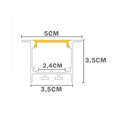 Perfil De Embutir Taschibra Para Fita De Led Spire 50 Branco Com 3 Metros