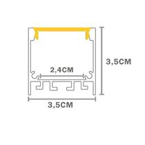 Perfil De Sobrepor Taschibra Para Fita De Led Spire 35 Preto Com 2 Metros
