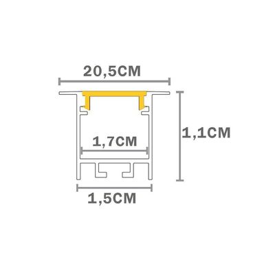Perfil De Embutir Taschibra Para Fita De Led Apex 35 Com 3 Metros Branco