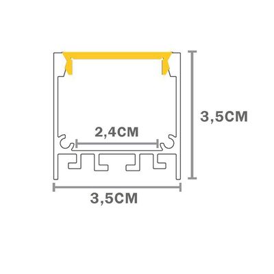 Perfil De Sobrepor Taschibra Para Fita De Led Spire 35 Preto Com 3 Metros