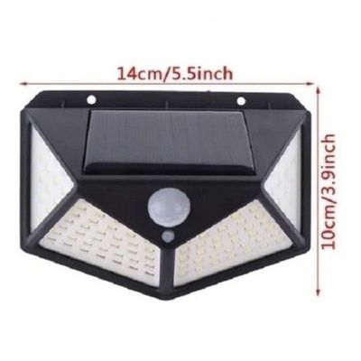 Luminária Solar Parede 100 Led Sensor Presença Com 3 Funções