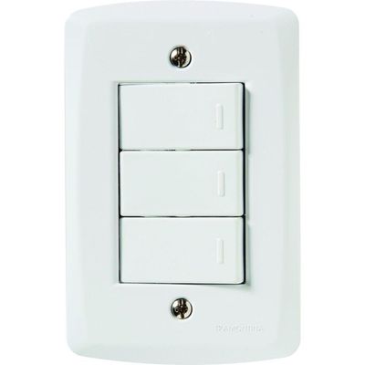 Conjunto 4x2 Com 3 Interruptores Paralelos 10 A 250 V Tramontina Lux2 Branco Tramontina