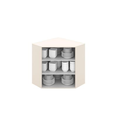 Armário Aéreo De Cozinha Canto Oblíquo 2 Portas Connect Henn Off White