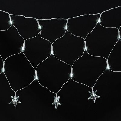 Cordão Luminoso Leds Taschibra Rede Estrela 3m 100 Led 110v 6500k Luz Fria
