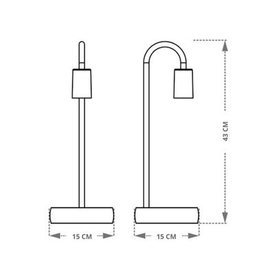 Luminária De Mesa Taschibra Flam Metal/madeira E27 Bivolt Ouro