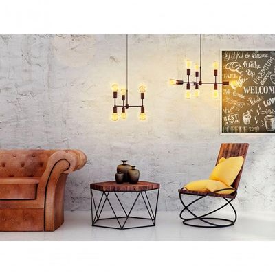 Lustre Pendente Equilibrium Preto Para 6 Lâmpadas Bivolt Taschibra