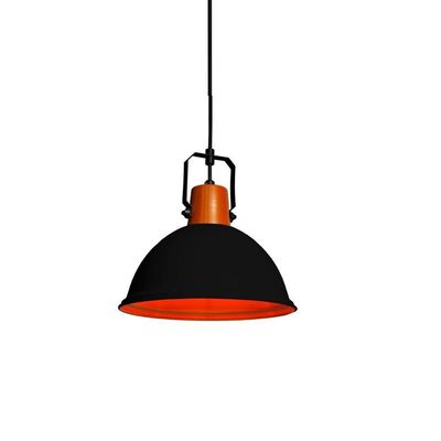 Lustre Pendente Taschibra Factory Cúpula M E27 Bivolt Preto Fosco