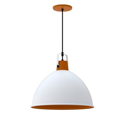 Lustre Pendente Taschibra Factory Cúpula G E27 Bivolt Branco Fosco