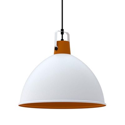 Lustre Pendente Taschibra Factory Cúpula G E27 Bivolt Branco Fosco