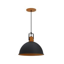 Lustre Pendente Taschibra Factory Cúpula P E27 Bivolt Preto Fosco
