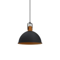Lustre Pendente Taschibra Factory Cúpula P E27 Bivolt Preto Fosco